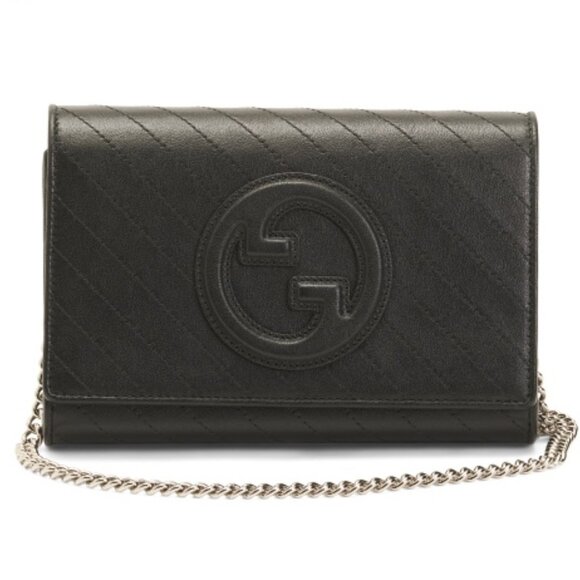 GUCCI Matelasse leather Blondie Interlocking G Chain strap clutch Bag wallet - Picture 3 of 8